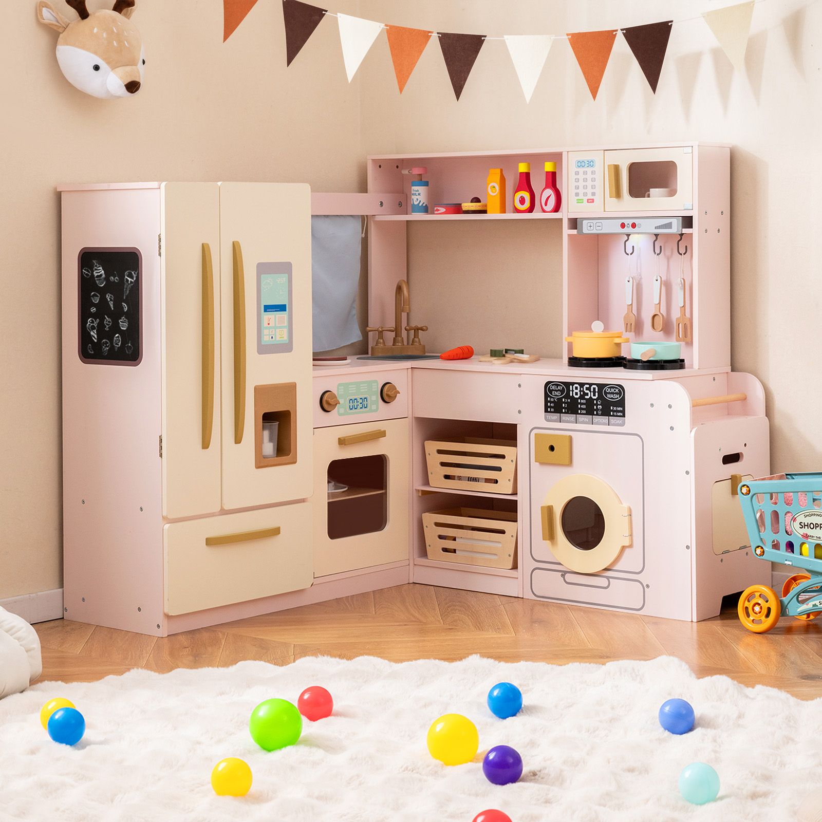 Großer Kühlschrank Eck-Holzspielküche SproutHands™