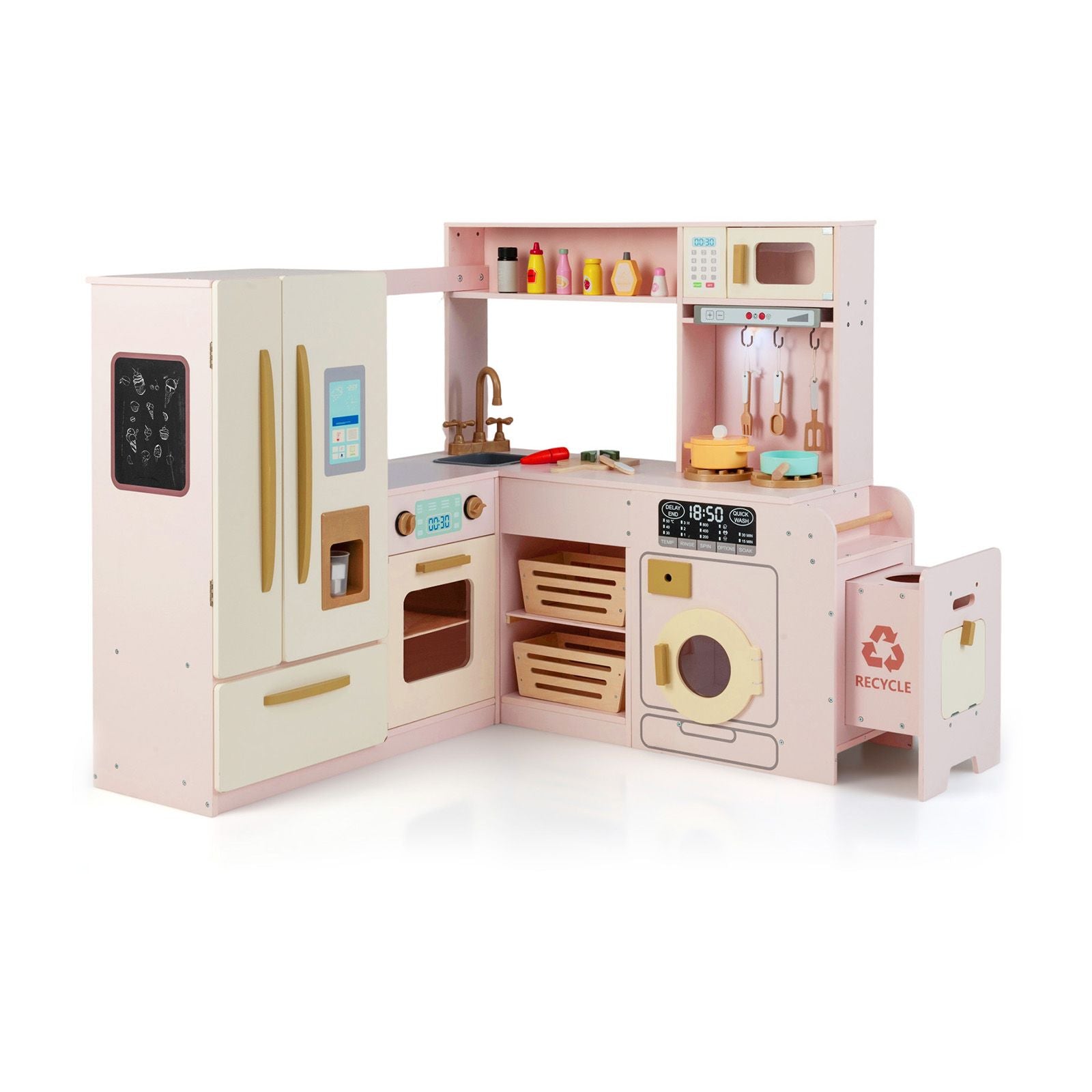 Großer Kühlschrank Eck-Holzspielküche SproutHands™