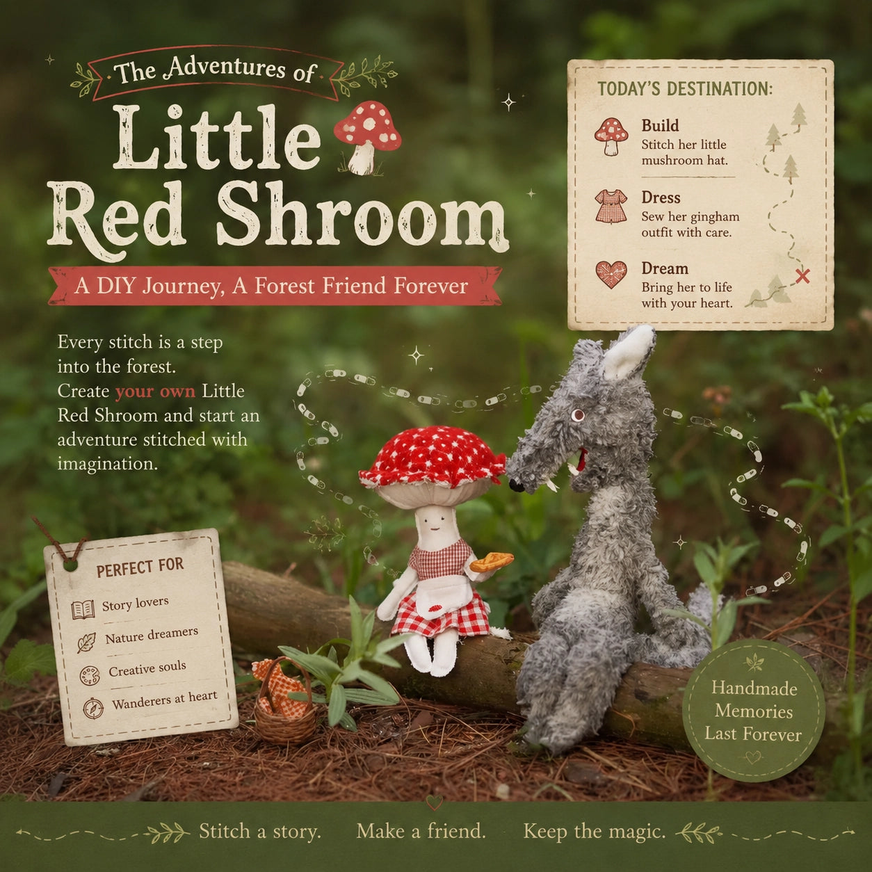 Little Red Shroom – DIY Sewing Doll Kit