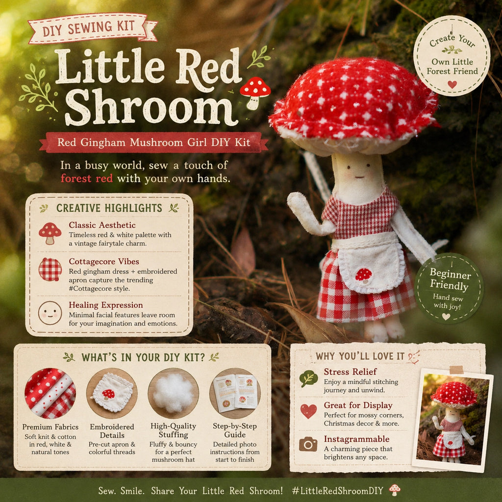 Little Red Shroom – DIY Stoffpuppen-Nähset