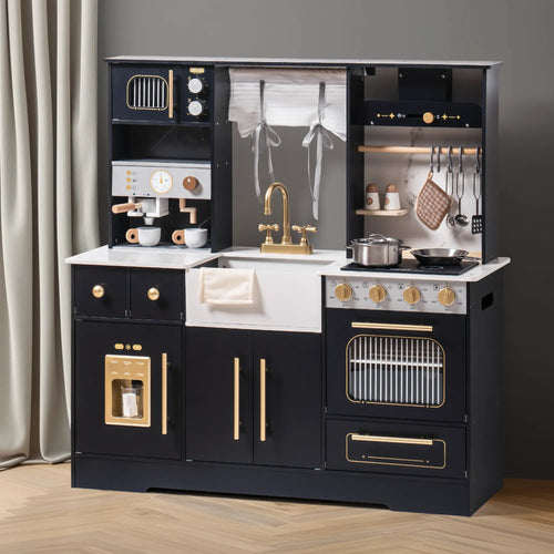 Cuisine Enfant Moderne en Bois avec Machine à Café SproutHands™