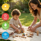 Jouet d'Éveil Sensoriel en Bois Naturel Montessori SproutHands™