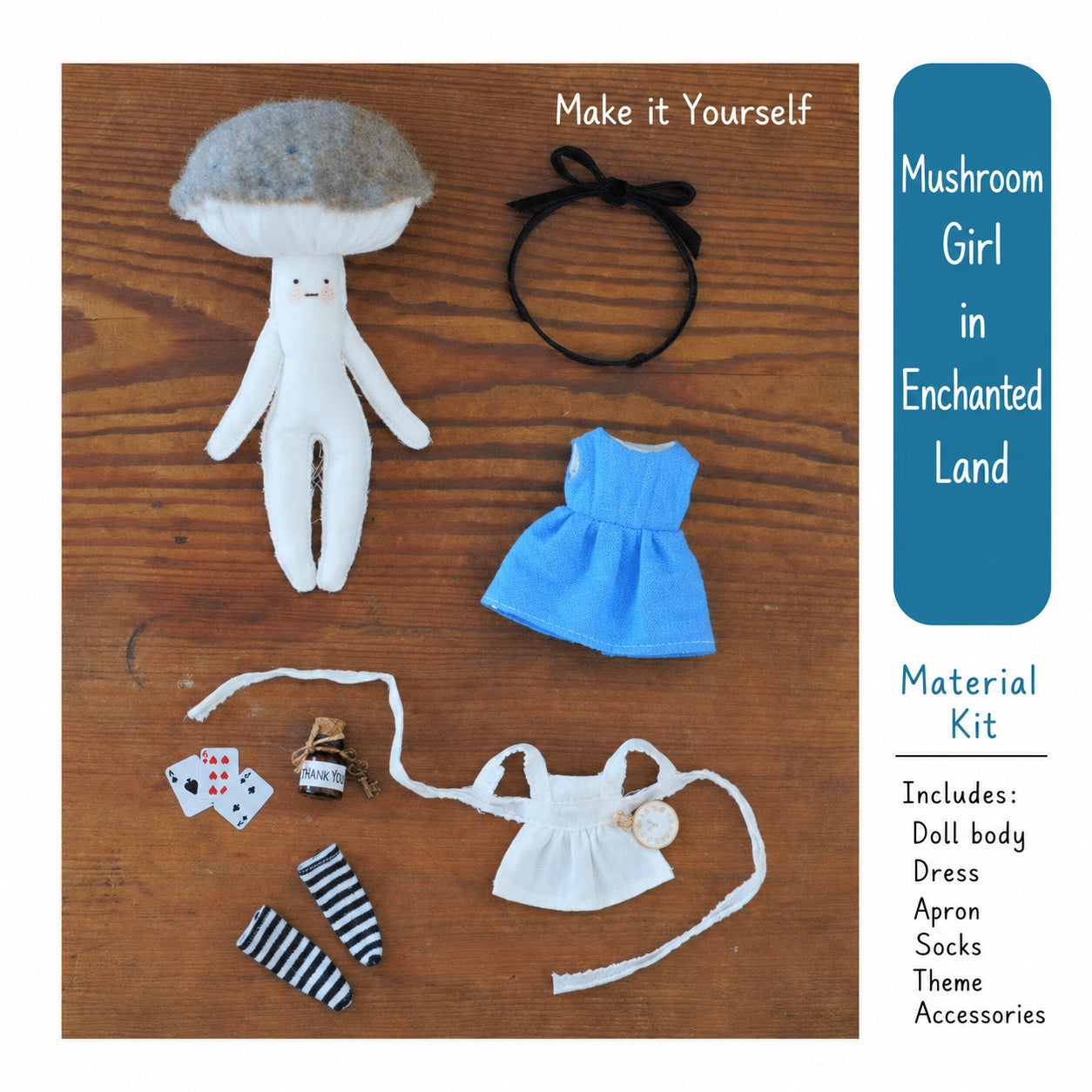 Mushroom Girl in Enchanted Land – DIY Craft Doll Kit