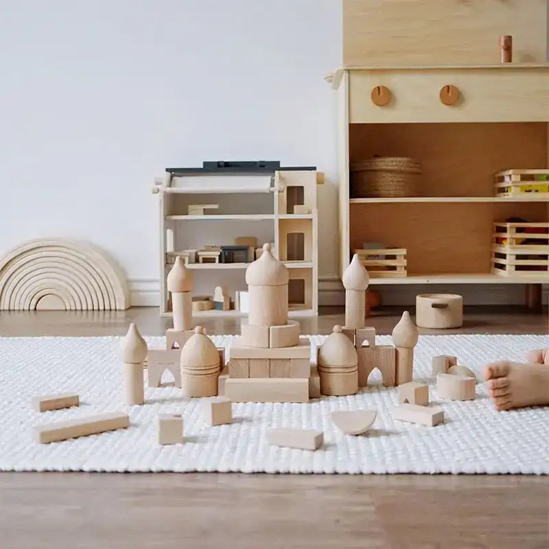 Natural Wooden Building Blocks - Lunamoa