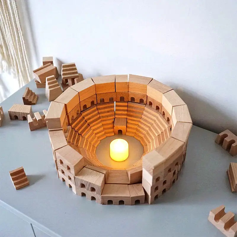 Natural Wooden Building Blocks - Lunamoa