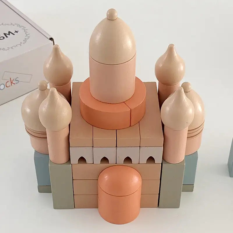 Natural Wooden Building Blocks - Lunamoa