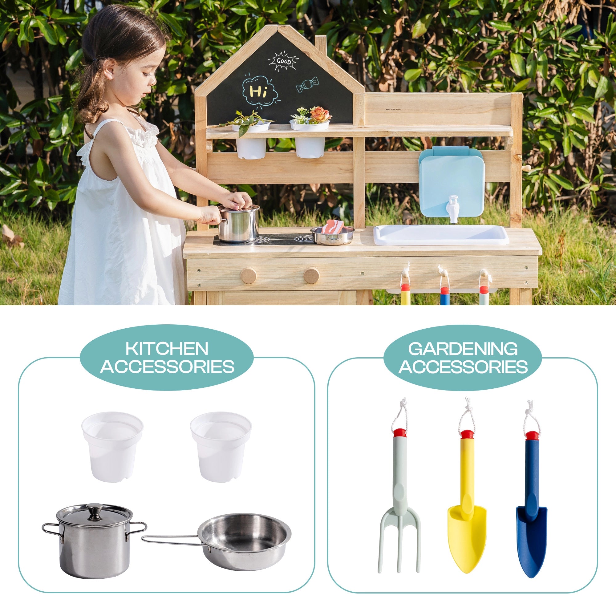 Outdoor-Matschküche für Kinder mit Wasserhahn SproutHands™