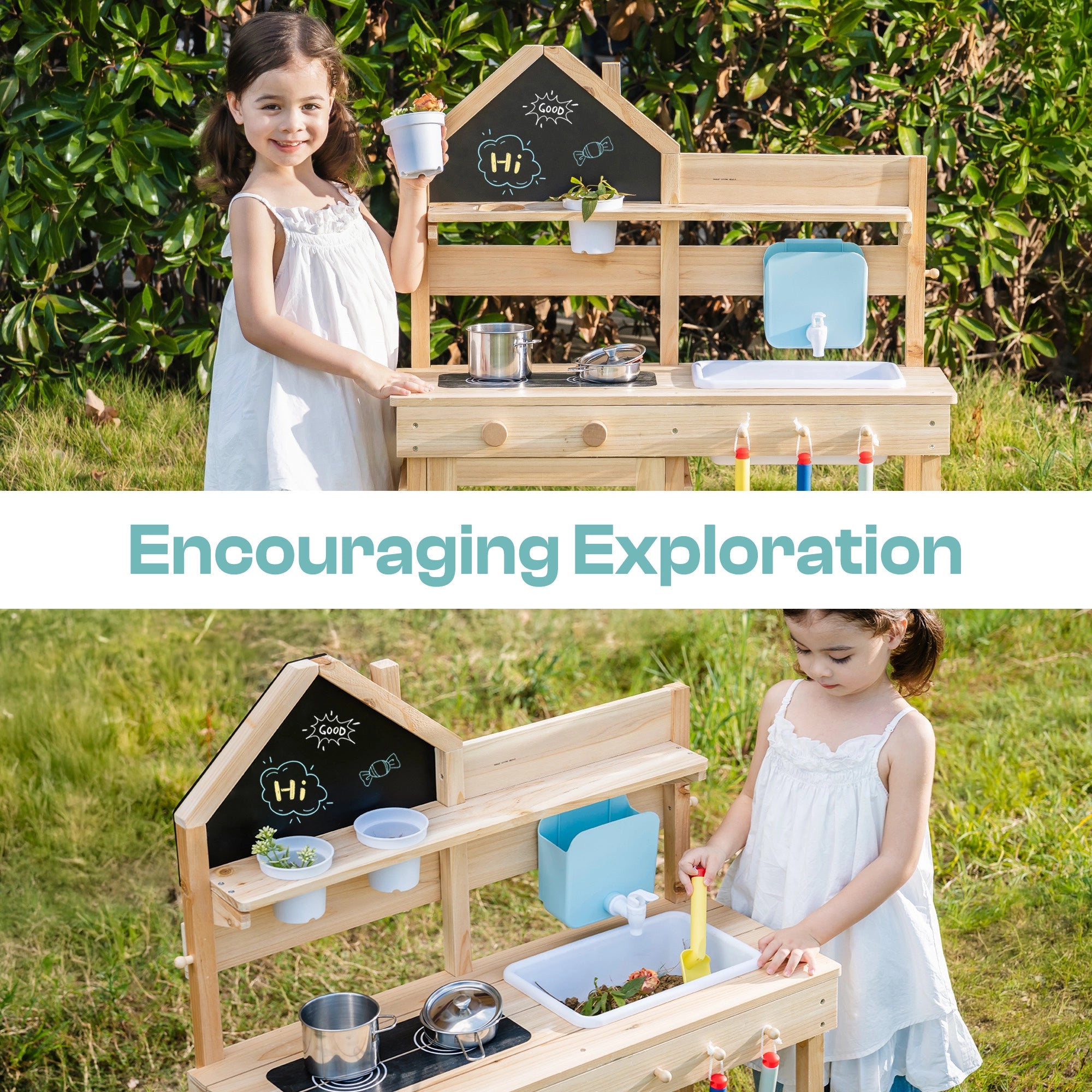 Outdoor-Matschküche für Kinder mit Wasserhahn SproutHands™