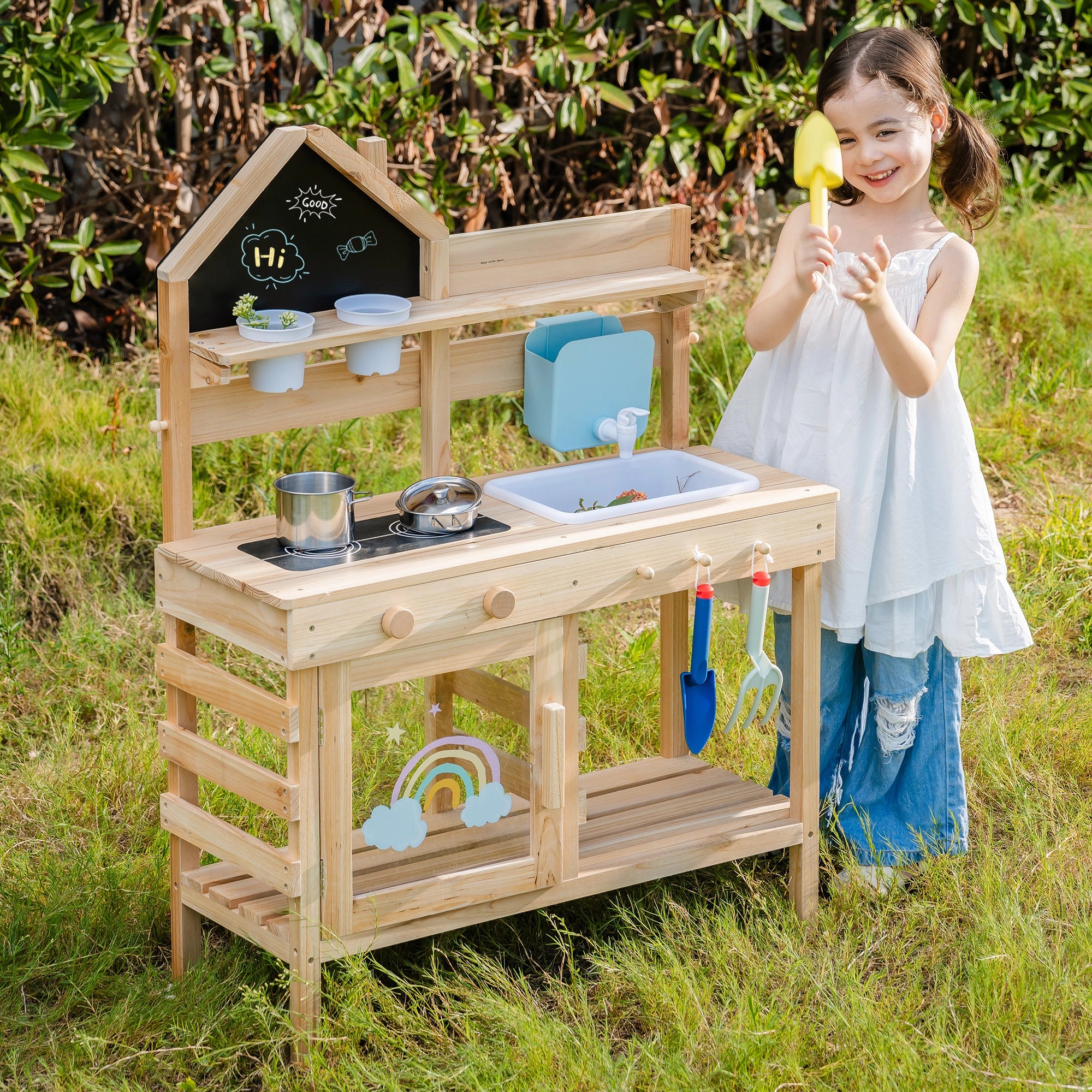 Outdoor Mud Kitchen for Kids with Faucet SproutHands™