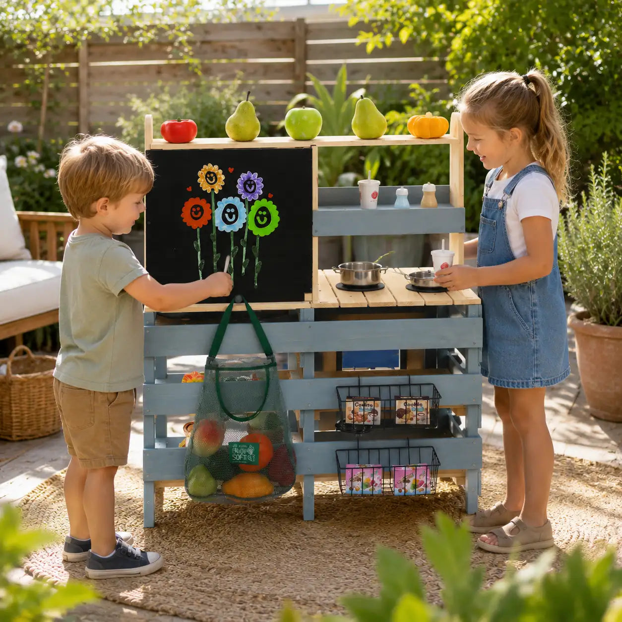2-in-1 Outdoor Matschküche & Einkaufsladen SproutHands™