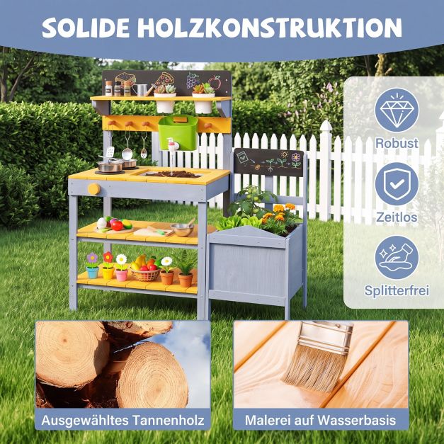 Outdoor Mud Kitchen with Planter Box & Chalkboard SproutHands™
