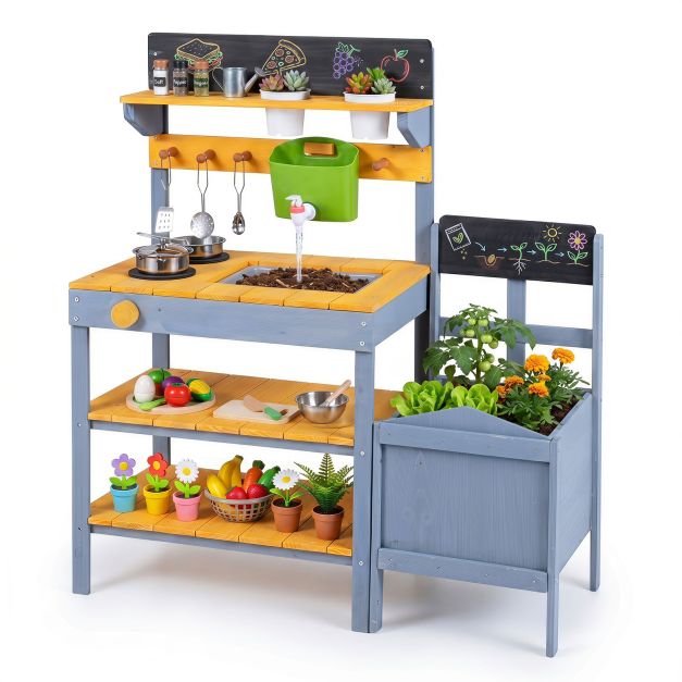 Outdoor Mud Kitchen with Planter Box & Chalkboard SproutHands™