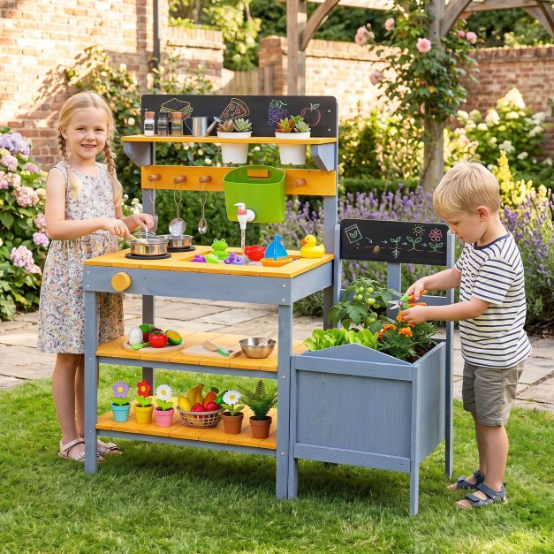 Outdoor Mud Kitchen with Planter Box & Chalkboard SproutHands™