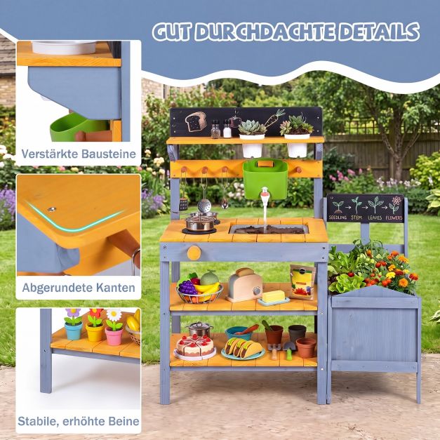 Outdoor Mud Kitchen with Planter Box & Chalkboard SproutHands™
