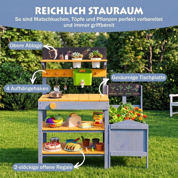 Outdoor Mud Kitchen with Planter Box & Chalkboard SproutHands™