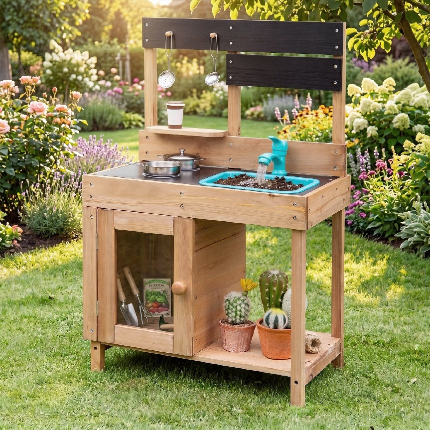 Outdoor Play Kitchen with Sink & Storage SproutHands™