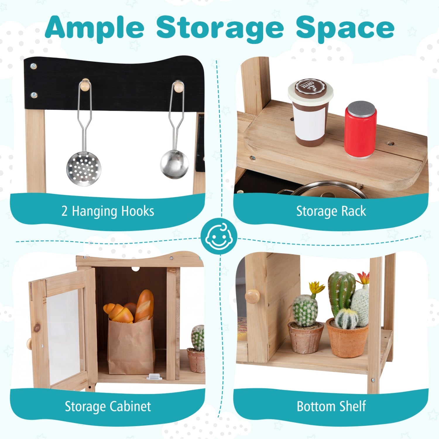 Outdoor Play Kitchen with Sink & Storage SproutHands™