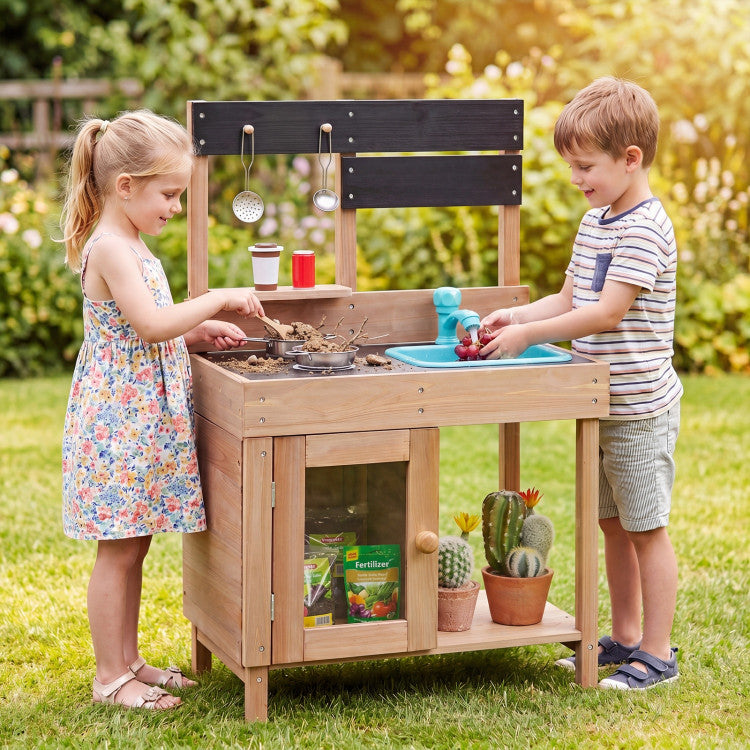 Outdoor Play Kitchen with Sink & Storage SproutHands™