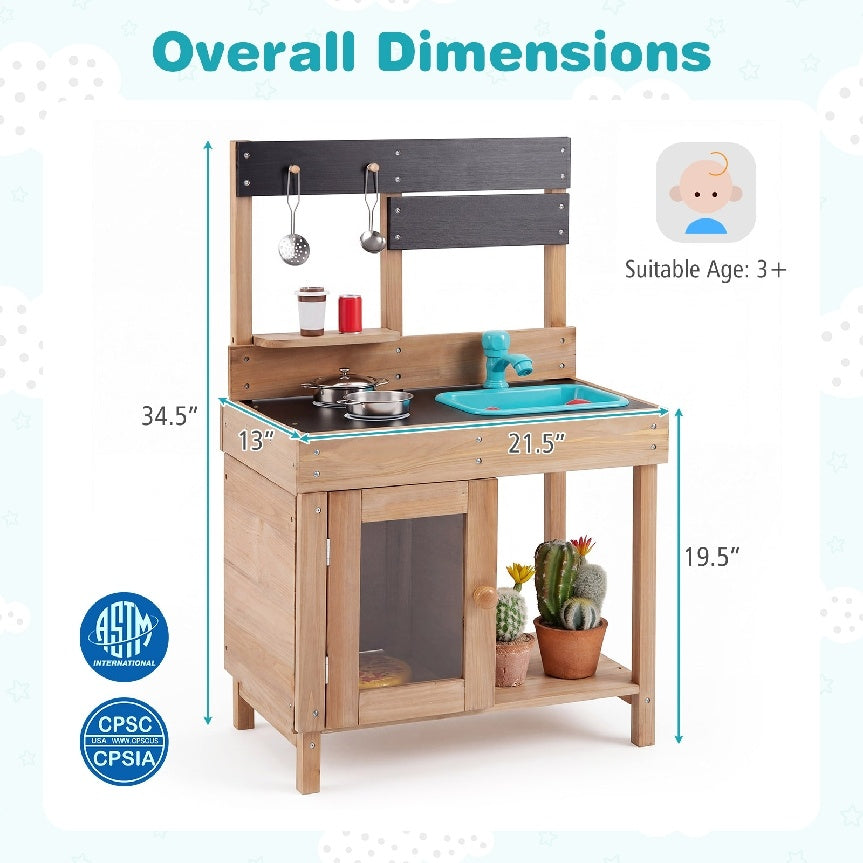 Outdoor Play Kitchen with Sink & Storage SproutHands™
