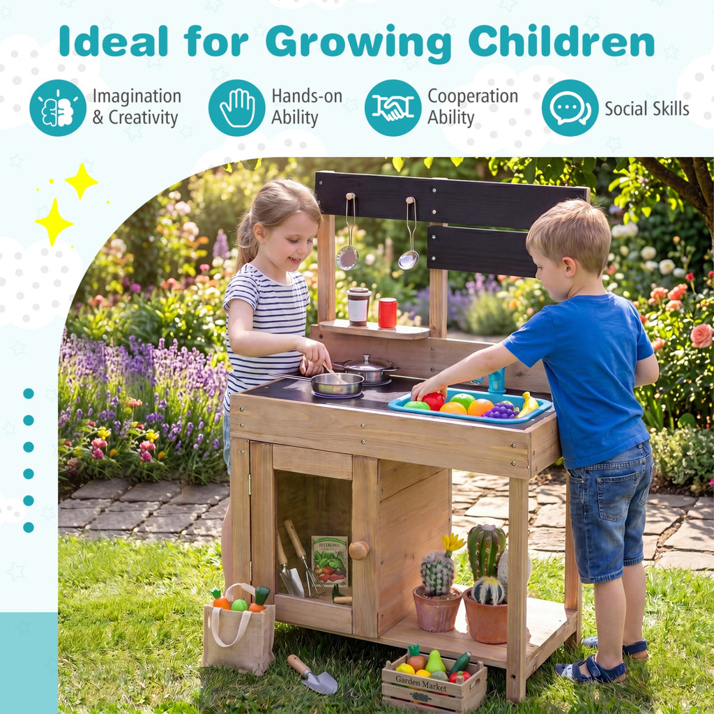 Outdoor Play Kitchen with Sink & Storage SproutHands™