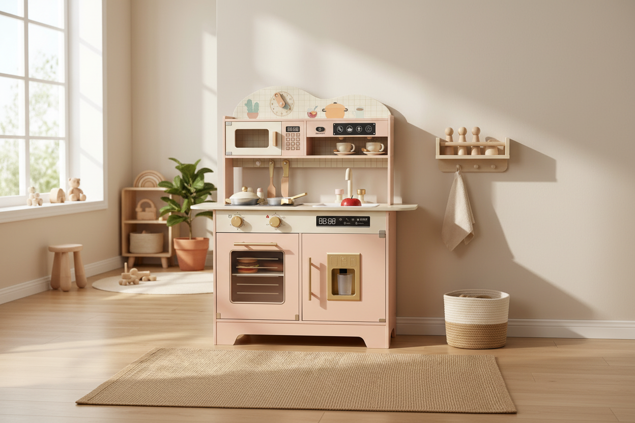 Pink Kitchen Minimal Bright Scene