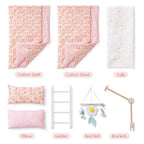 SproutHands™ Pink Wooden Doll Crib
