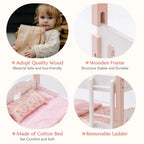 SproutHands™ Pink Wooden Doll Crib