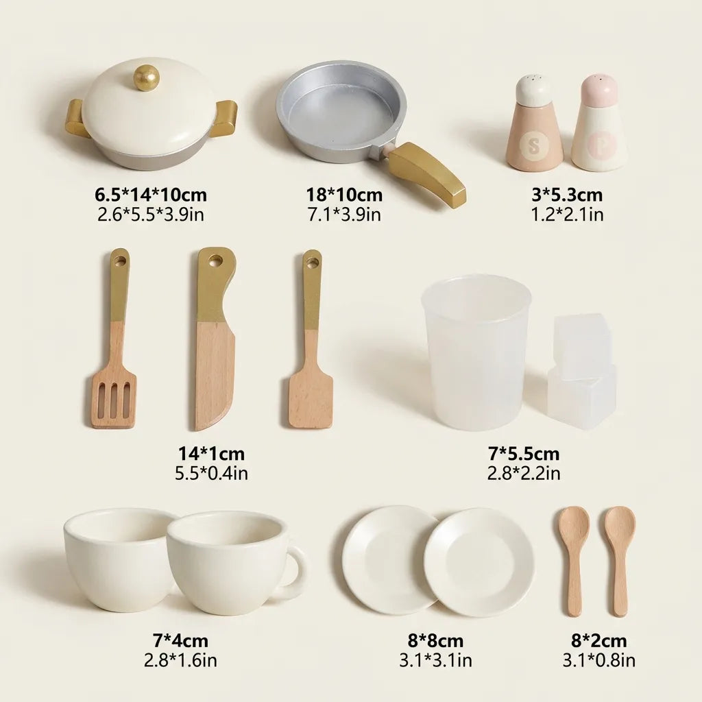 Kids Wooden Kitchen Accessories