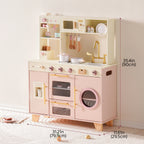 Cuisine Enfant en Bois avec Four & Frigo – Cuisine Jouet Rose pour Fille et Garçon de SproutHands™
