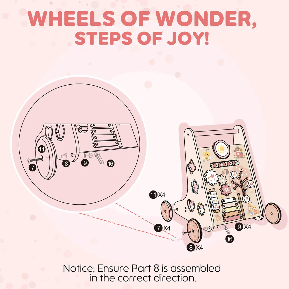 Pink Wooden Baby Walker SproutHands™
