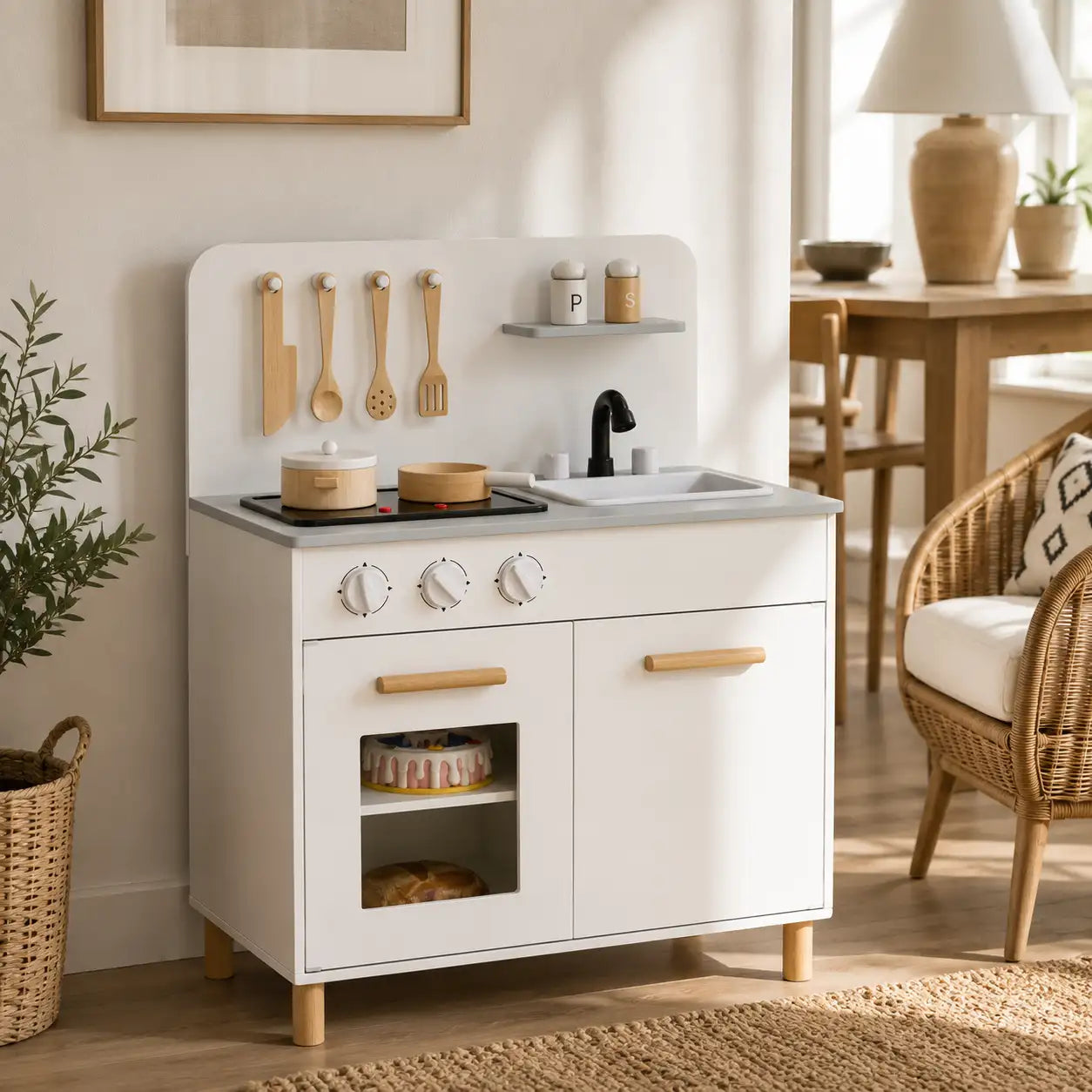 Kids Play Kitchen with Light-Up Stove & Sounds SproutHands™