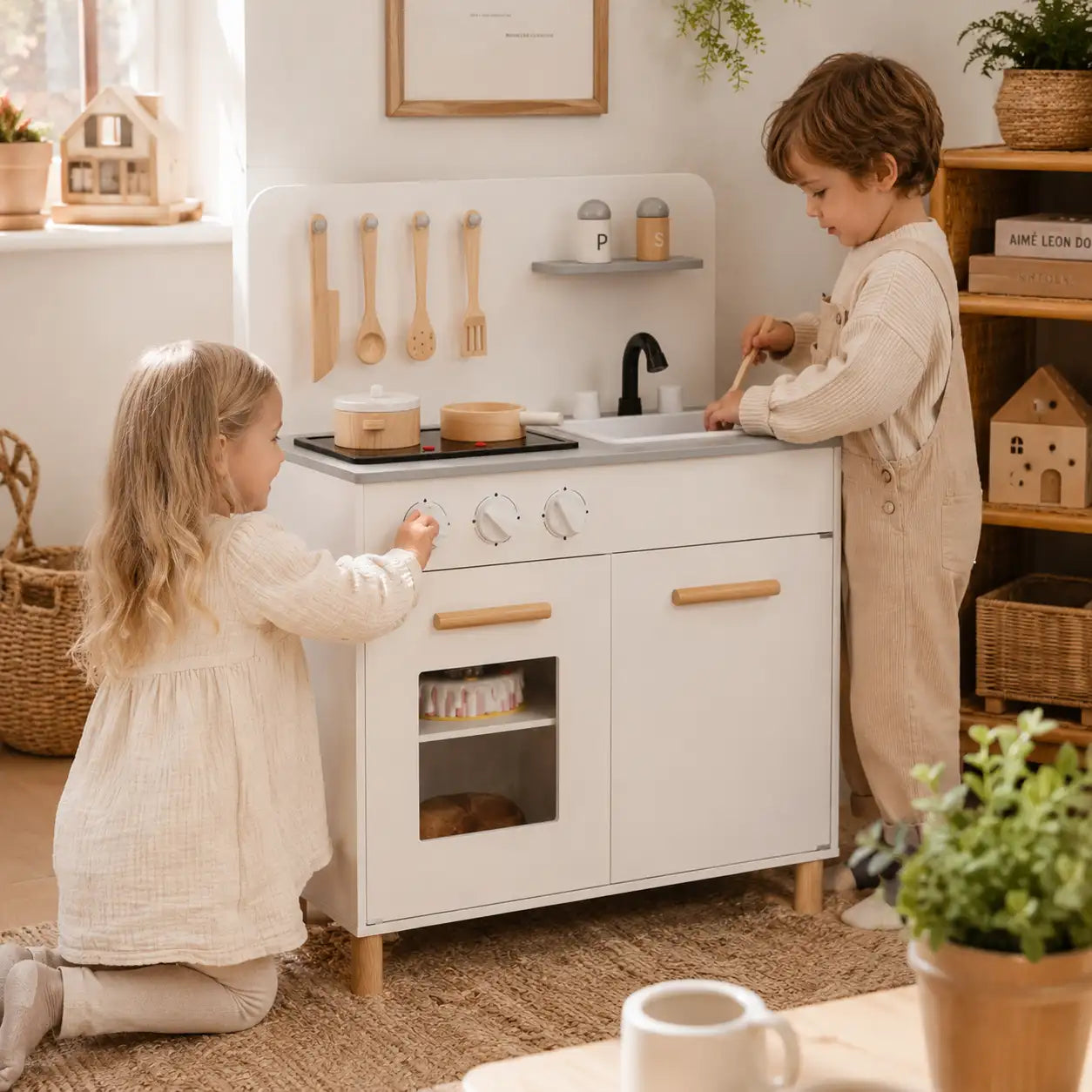 Kids Play Kitchen with Light-Up Stove & Sounds SproutHands™