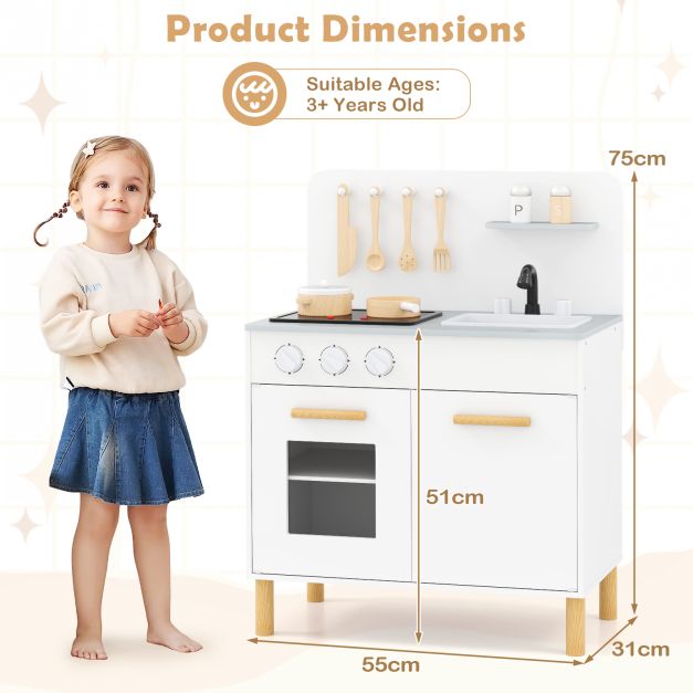 Kids Play Kitchen with Light-Up Stove & Sounds SproutHands™