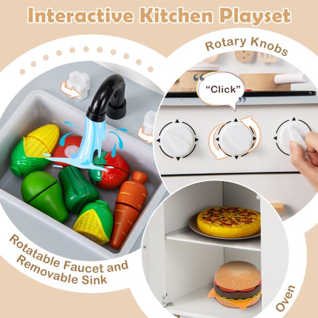 Kids Play Kitchen with Light-Up Stove & Sounds SproutHands™
