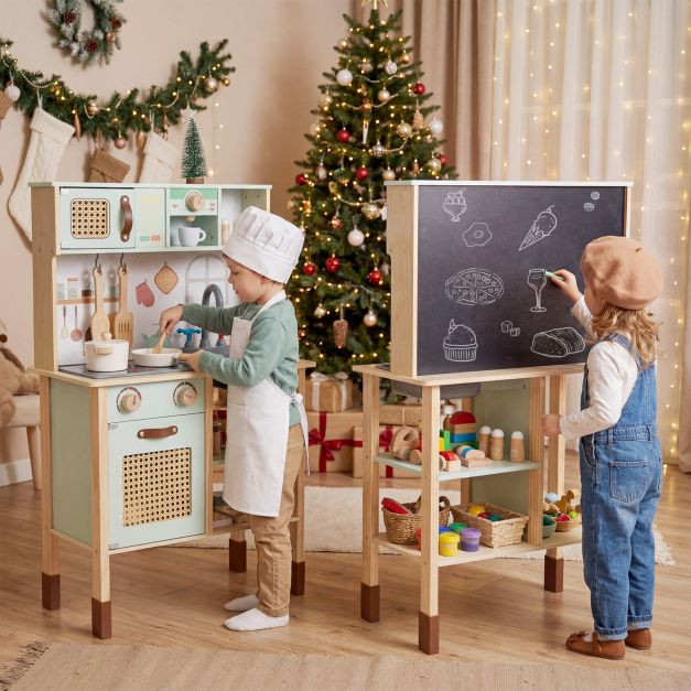 Rattan Play Kitchen with Chalkboard SproutHands™