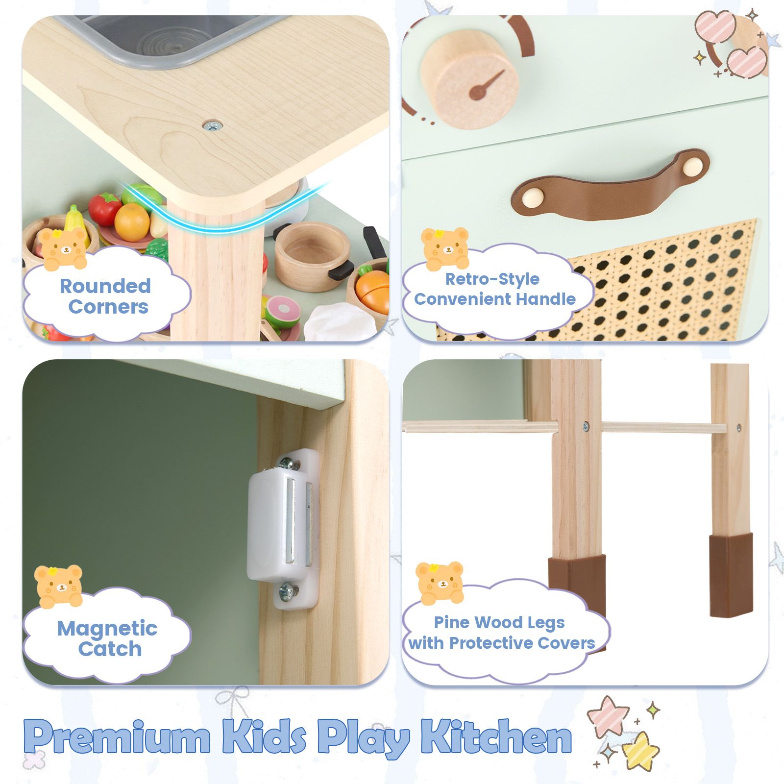 Rattan Play Kitchen with Chalkboard SproutHands™