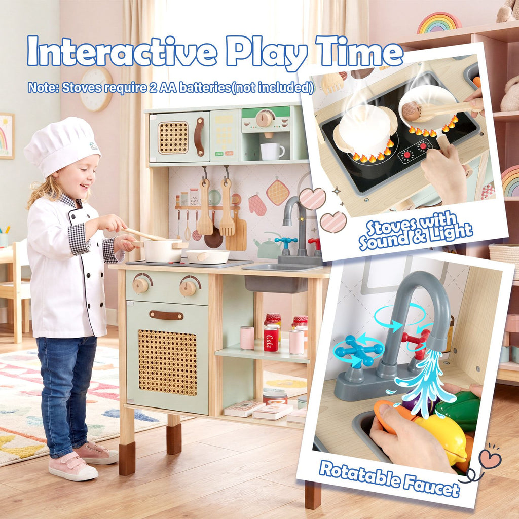 Rattan Play Kitchen with Chalkboard SproutHands™
