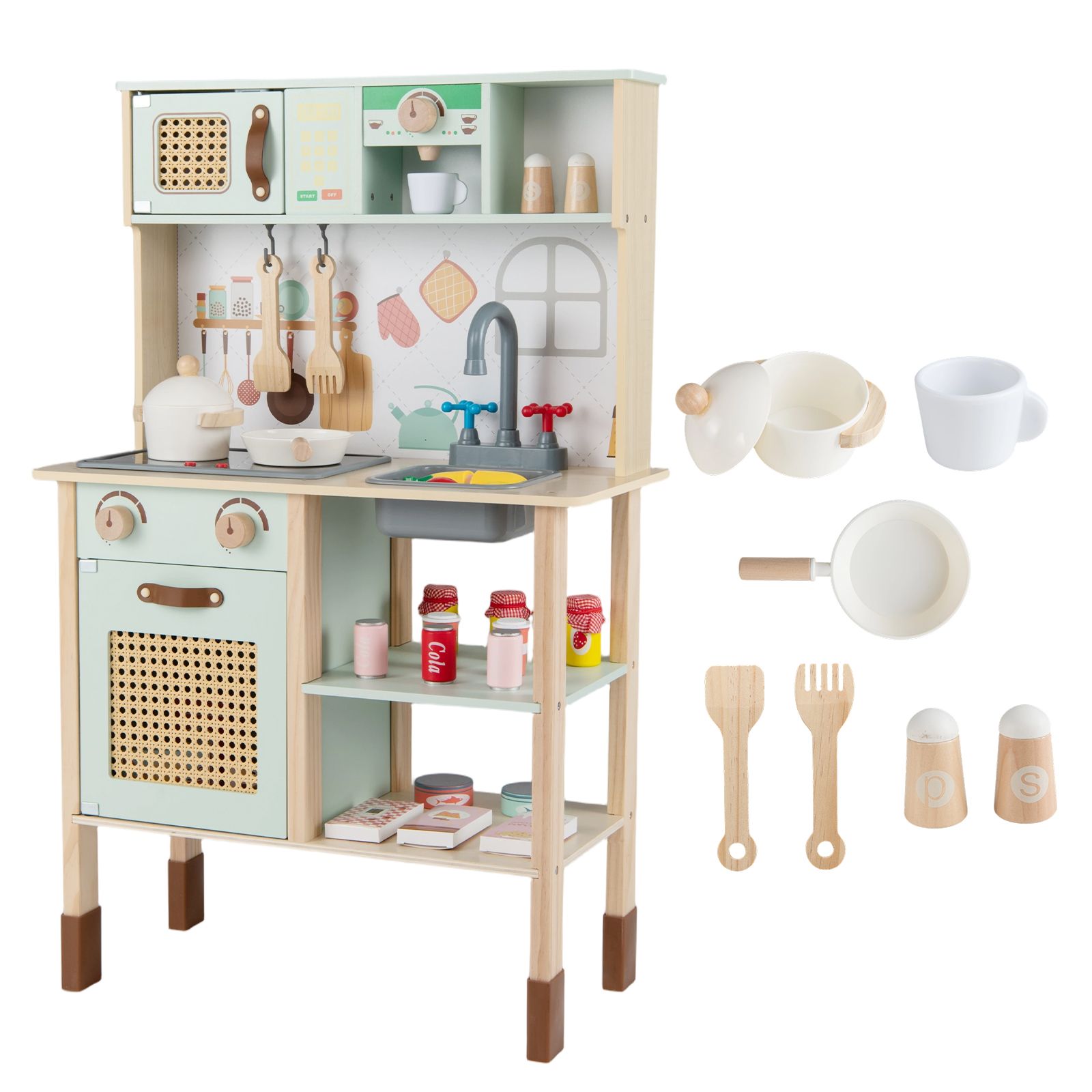 Rattan Play Kitchen with Chalkboard SproutHands™