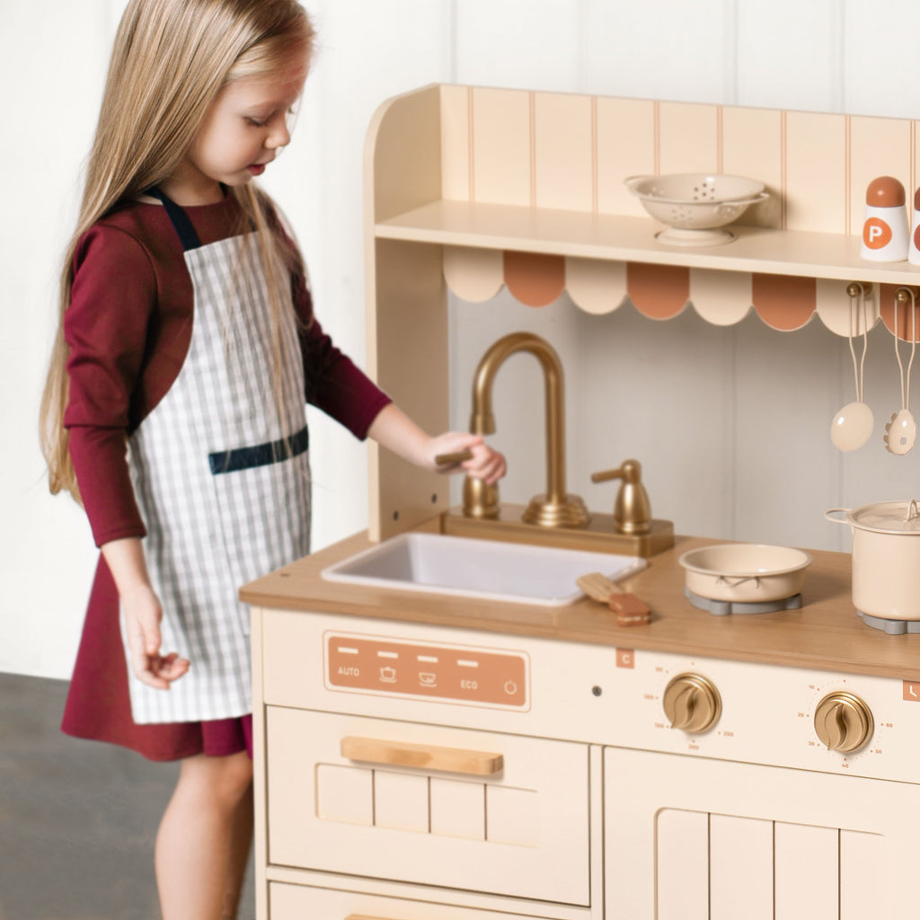 Realistic Wooden Play Kitchen for Kids