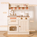 Realistic Wooden Play Kitchen for Kids