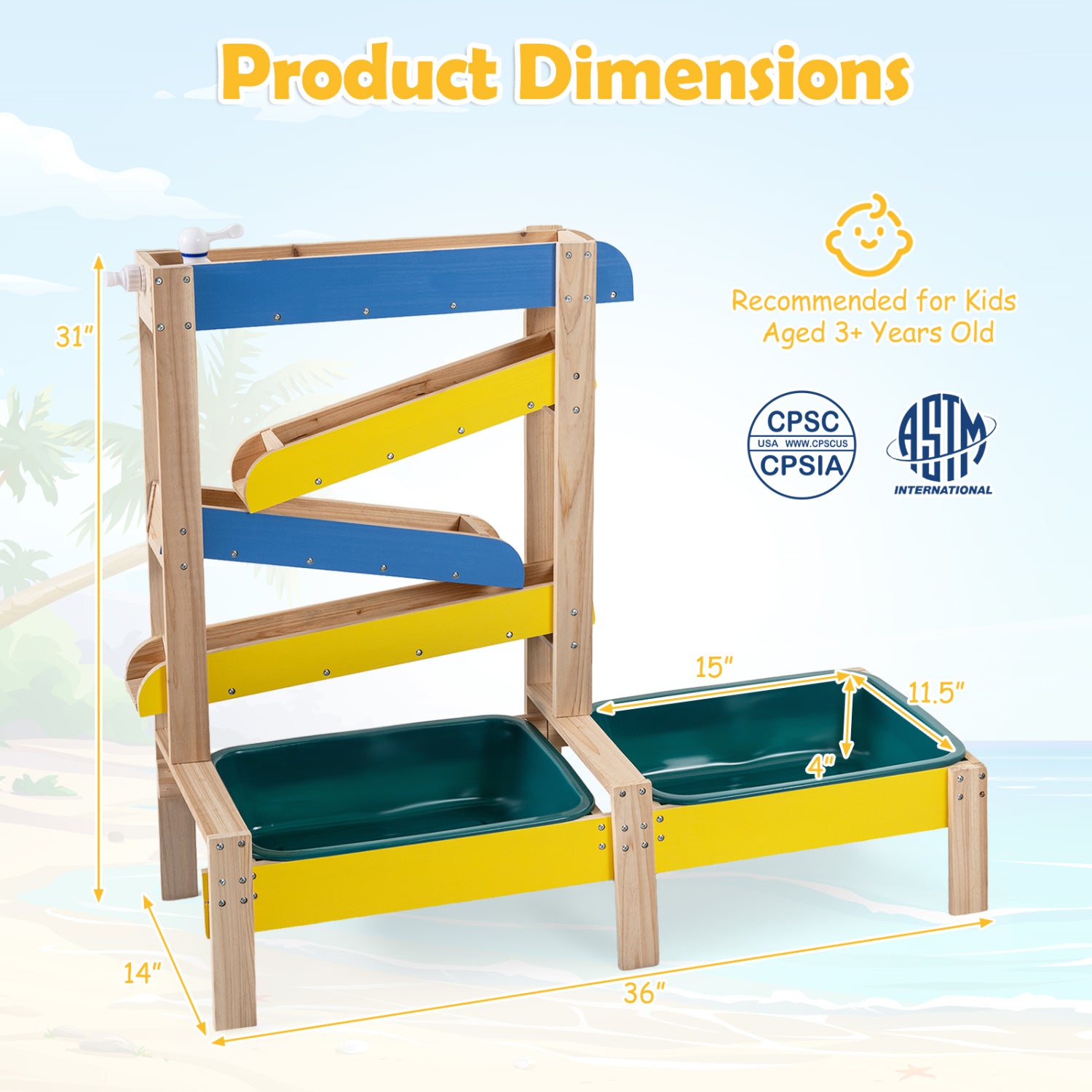 Sand- und Wassertisch für Kleinkinder mit 2 Becken von SproutHands™