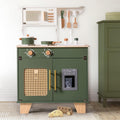 Vintage Green Wooden Toy Kitchen Set - Lunamoa