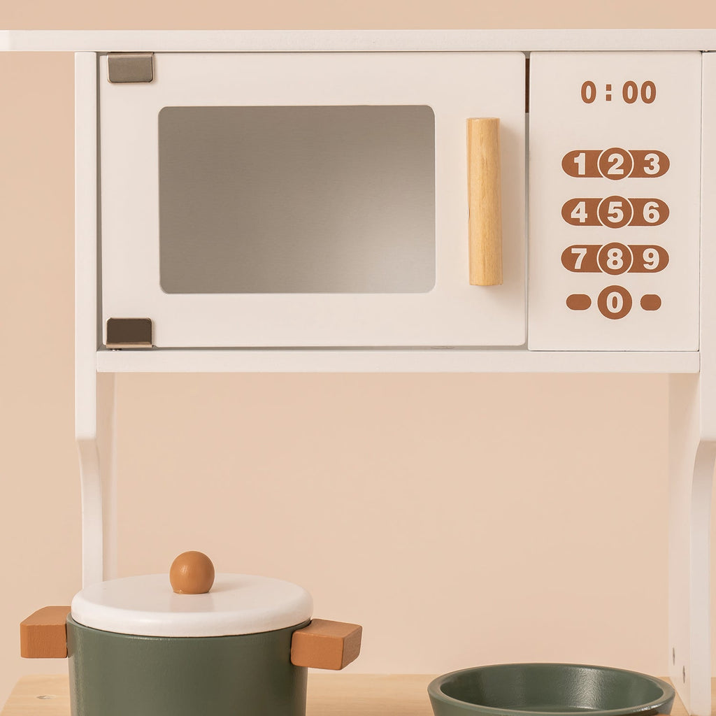 Vintage Green Wooden Toy Kitchen Set - Lunamoa