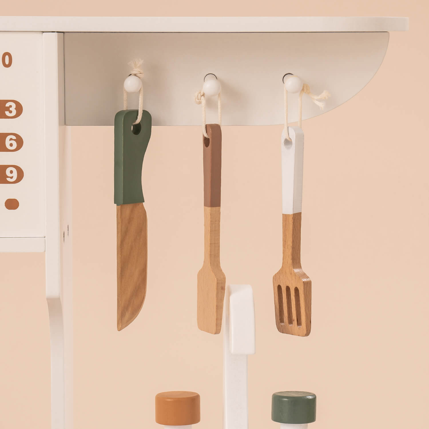 Vintage Green Wooden Toy Kitchen Set - Lunamoa