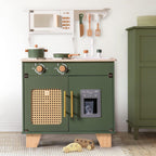 Vintage Green Wooden Toy Kitchen Set - Lunamoa