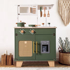 Vintage Green Wooden Toy Kitchen Set - Lunamoa