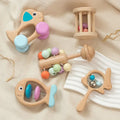 Wooden Baby Hand Bell Rattle Toy - Lunamoa
