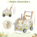 Wooden Baby Push Walker – Adventure Bus SproutHands™