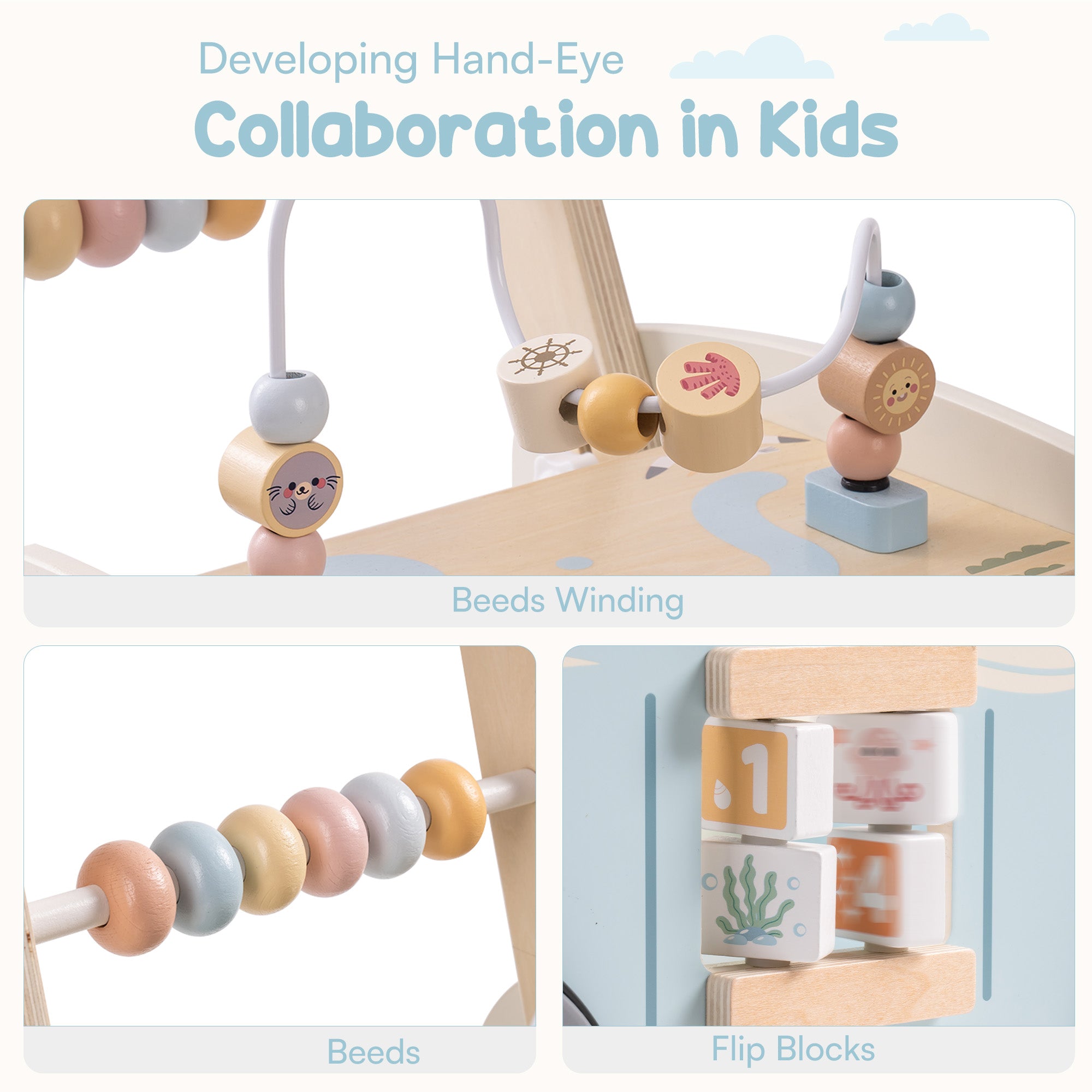 Wooden Baby Push Walker – Adventure Bus SproutHands™