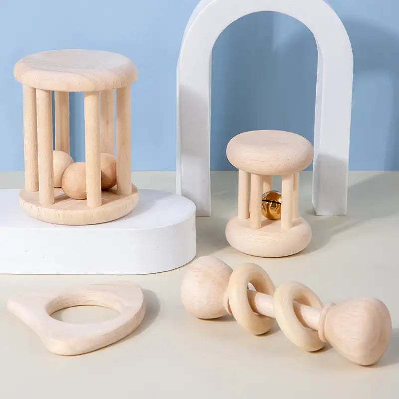 Wooden Baby Rattle Toy Set - Lunamoa